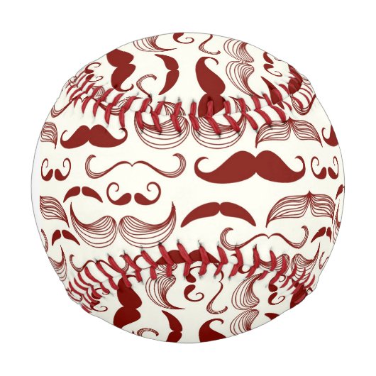 Monogramm Mustache Muster, Retrostil 3 Baseball (Vorderseite)