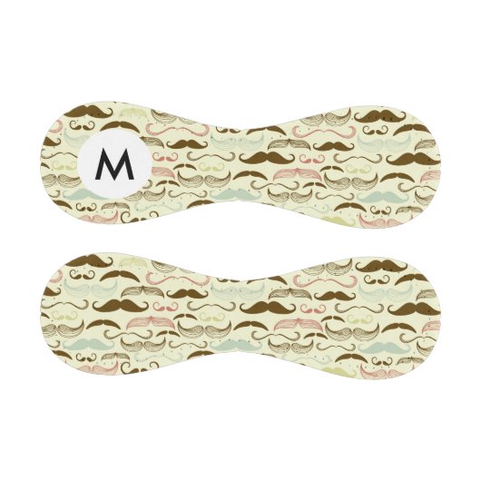 Monogramm Mustache Muster, Retrostil 4 Baseball (Paneele)