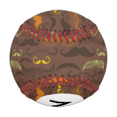 Monogramm Mustache Muster, Retrostil 5 Baseball (Rückseite)