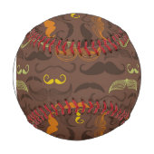 Monogramm Mustache Muster, Retrostil 5 Baseball (Vorderseite)