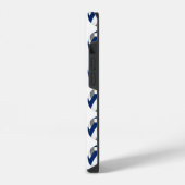 Monogramm Muster auf Volleybällen in Blau-Grau iPhone Hülle (Linke Seite)