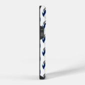 Monogramm Muster auf Volleybällen in Blau-Grau iPhone Hülle (Rechte Seite)