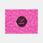Monogramm Muster aus heißrosa Glitter Fleecedecke (Vorderseite (Horizontal))