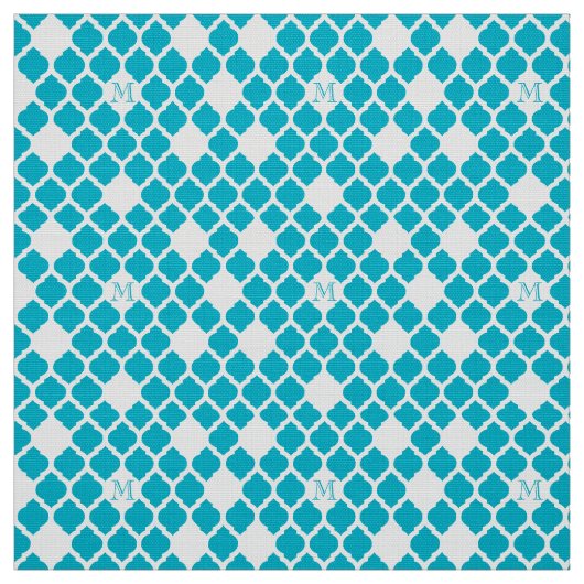 Monogramm-Muster aus weißem Trellis Stoff (Muster)