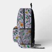 Monogramm Muster Blumen orange Wirbel Beere Fliede Bedruckter Rucksack (Rechts)