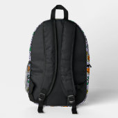 Monogramm Muster Blumen orange Wirbel Beere Fliede Bedruckter Rucksack (Rückseite)