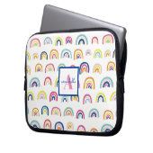 Monogramm Muster Boho Regenbogen Laptopschutzhülle (Vorderseite Links)