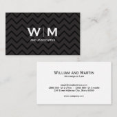 Monogramm | Muster der Führungskraft Visitenkarte (Vorne/Hinten)