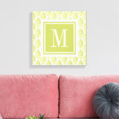 Monogramm | Muster der Hyge-Blume Leinwanddruck (Insitu (Wohnzimmer))