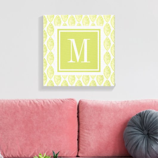 Monogramm | Muster der Hyge-Blume Leinwanddruck (Insitu (Wohnzimmer))