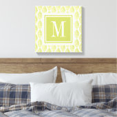 Monogramm | Muster der Hyge-Blume Leinwanddruck (Insitu (Schlafzimmer))