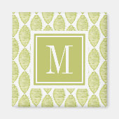 Monogramm | Muster der Hyge-Blume Magnet (Vorne)