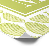 Monogramm | Muster der Hyge-Blume Poster (Ecke)