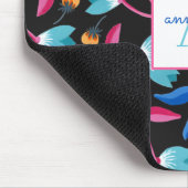Monogramm Muster der Volkskunst mit Blumenmuster Mousepad (Ecke)