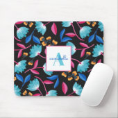 Monogramm Muster der Volkskunst mit Blumenmuster Mousepad (Mit Mouse)