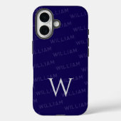 Monogramm Muster einfache Typografie Case-Mate iPhone Hülle (Rückseite)