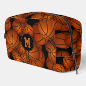 Monogramm-Muster für Basketbälle Waschbeutel (Rechte Ecke)