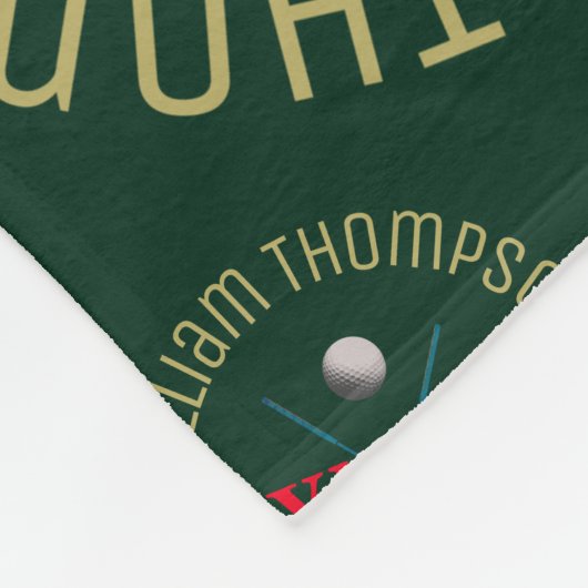 Monogramm Muster für Golfspieler Dunkelgrün Groß Fleecedecke (Ecke)