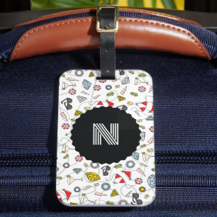 Monogramm Muster für Las Vegas Poolparty Gepäckanhänger