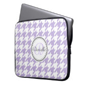 Monogramm-Muster für Light Lavender Grau Hahnentri Laptopschutzhülle (Vorderseite Links)