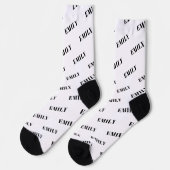 Monogramm-Muster für personalisierte Bezeichnung Socken (Linkes Detail)