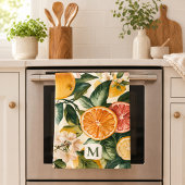 Monogramm-Muster für Zitrusblüten als Geschenk zur Geschirrtuch