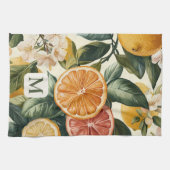 Monogramm-Muster für Zitrusblüten als Geschenk zur Geschirrtuch (Horizontal)