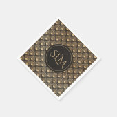 Monogramm Muster Gatsby Art Deco Fächer Serviette (Ecke)