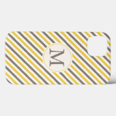 Monogramm-Muster Gelb und Grau Case-Mate iPhone Hülle (Rückseite (Horizontal))