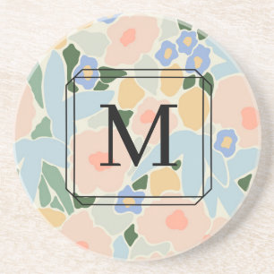 Monogramm Muster in Pastellrosa und Hellblau auf U Getränkeuntersetzer
