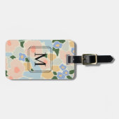 Monogramm Muster in Pastellrosa und Hellblau mit B Gepäckanhänger (Vorderseite horizontal)