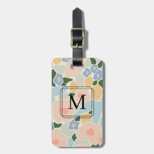 Monogramm Muster in Pastellrosa und Hellblau mit B Gepäckanhänger