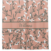 Monogramm Muster in weiß, rosa und grün mit Blumen