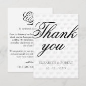 Monogramm Muster Minimalistisch Dankeskarte (Vorne/Hinten)