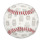 Monogramm Muster mit Eulen Baseball (Vorderseite)