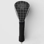 Monogramm Muster mit Houndstooth Schwarz & Grau Ho Golf Headcover (Vorderseite)