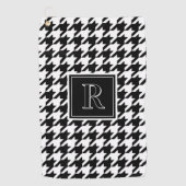Monogramm Muster mit Hundszahnmuster Schwarz & Wei Golfhandtuch (Vorderseite)