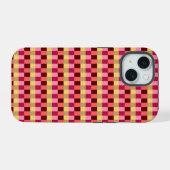 Monogramm Muster mit Punkten iPhone 15 Hülle (Rückseite (Horizontal))