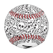 Monogramm Muster mit Schädeln Baseball (Rückseite)