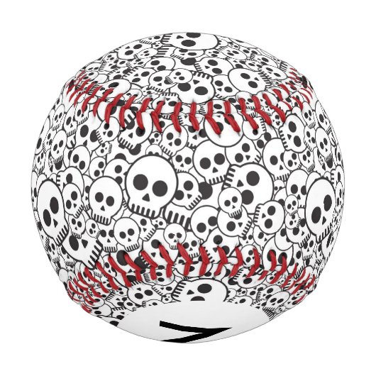 Monogramm Muster mit Schädeln Baseball (Rückseite)