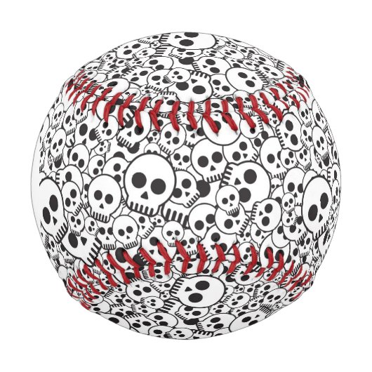 Monogramm Muster mit Schädeln Baseball (Vorderseite)