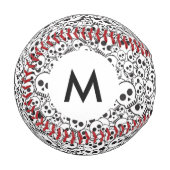 Monogramm Muster mit Schädeln Baseball (Vorderseite Links)