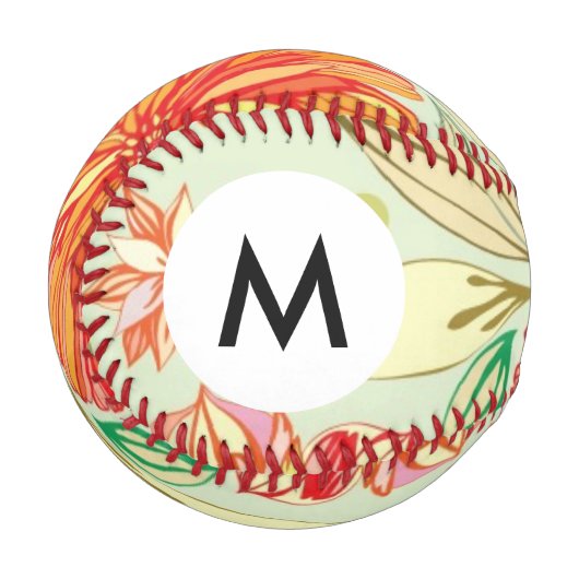 Monogramm Muster mit Sternen Baseball (Vorderseite Links)