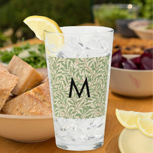 Monogramm Muster mit Weidenzweig von William Morri Glas