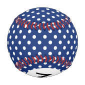 Monogramm-Muster mit weißen Tupfen Baseball (Rückseite)