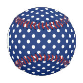 Monogramm-Muster mit weißen Tupfen Baseball (Vorderseite)