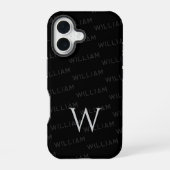 Monogramm-Muster Moderne Typografie iPhone 16 Hülle (Rückseite)