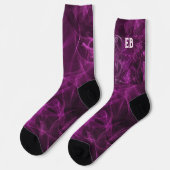Monogramm Muster Pink Rauch Socken (Linkes Detail)