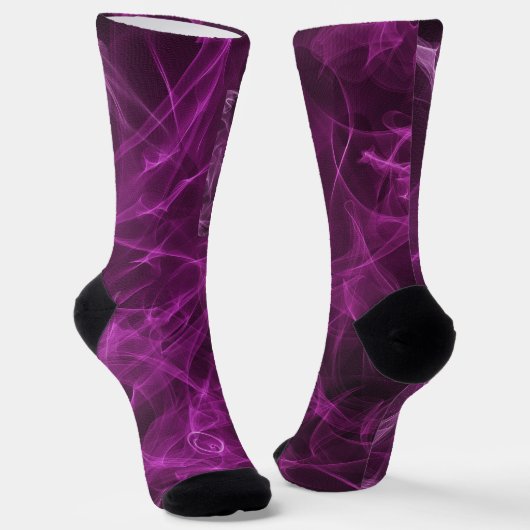 Monogramm Muster Pink Rauch Socken (Gewinkelt)