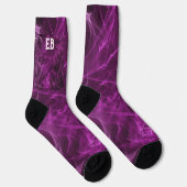 Monogramm Muster Pink Rauch Socken (Rechts)